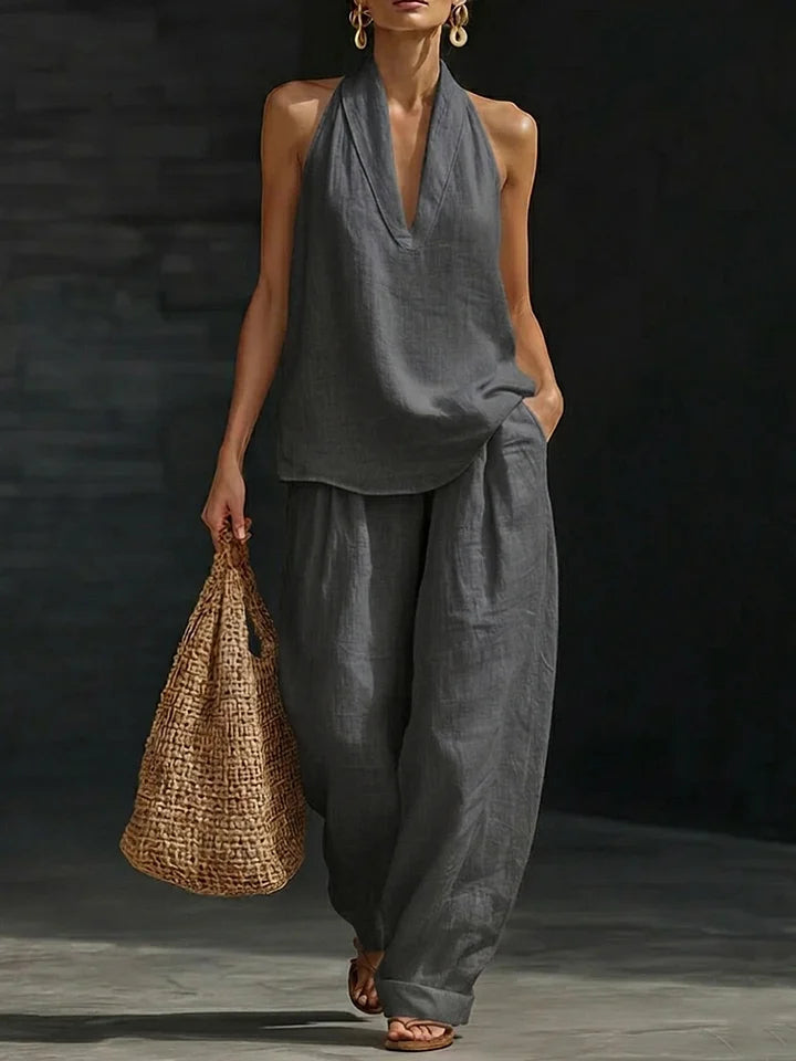 🎁Last Day Promotion 60% OFF🌴✨2026 Summer Boho 100%Linen Two-Piece Set