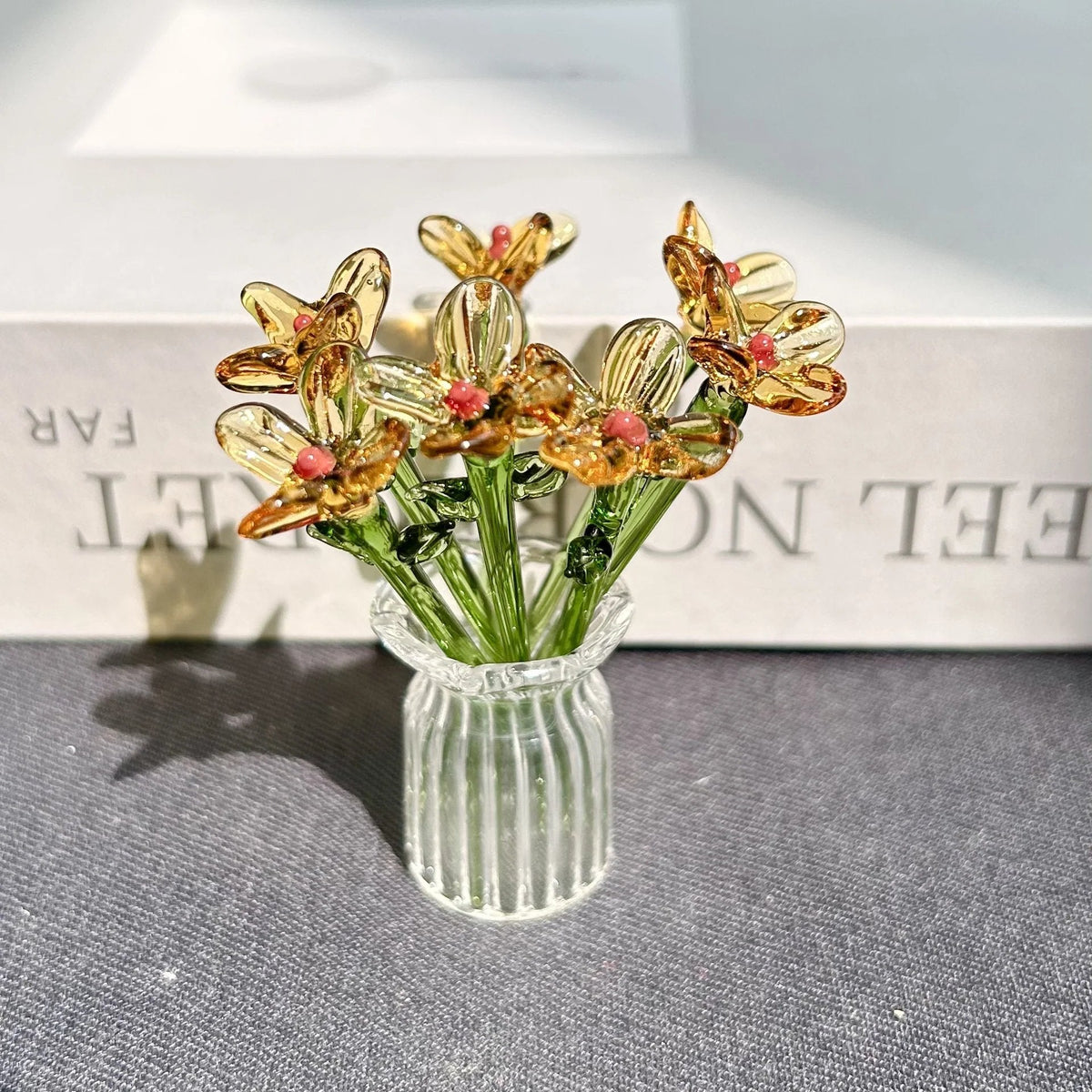 🌸2026 Mother's Day Gifts 50% Off--🎁Mini Glass Flower Ornament Crafts Artificial Flower Floral Figurine