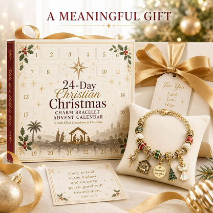 🎅 2026 Christmas Gift 50% Off--🎄24-Day Christian Christmas Charm Bracelet Advent Calendar