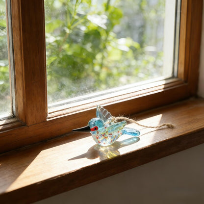 🕊️🕊️Hand Blown Glass Bird Ornament – Colorful Glass Bird Suncatcher