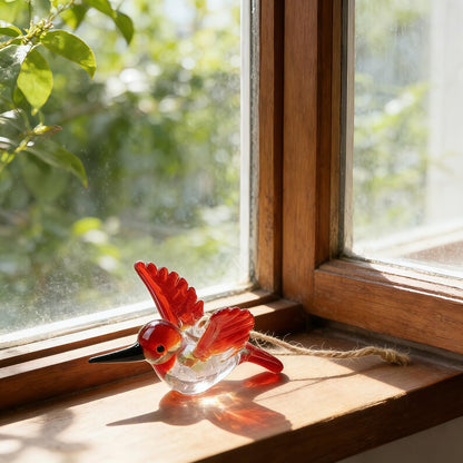 🕊️🕊️Hand Blown Glass Bird Ornament – Colorful Glass Bird Suncatcher