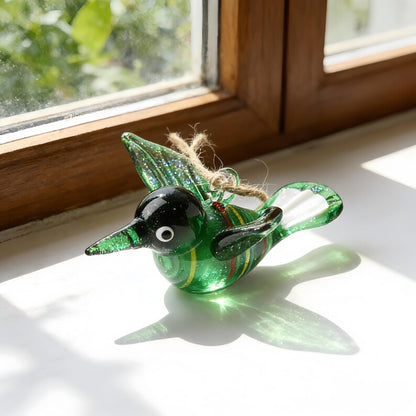 🕊️🕊️Hand Blown Glass Bird Ornament – Colorful Glass Bird Suncatcher