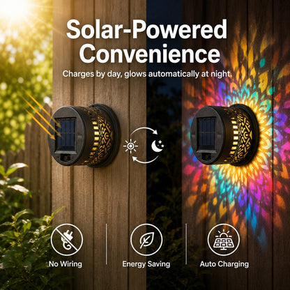 ✨🌈 Mandala Solar Wall Lamp – Magical Patio Night Ambience