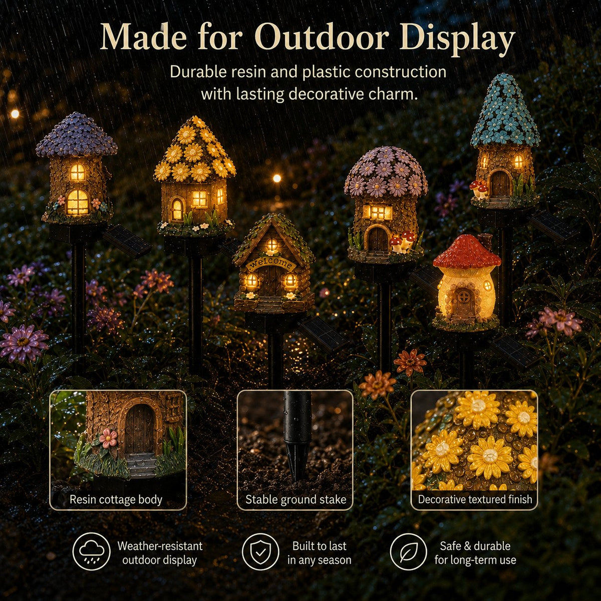 🍄Solar Fairy-Tale Mushroom Cottage Garden Light