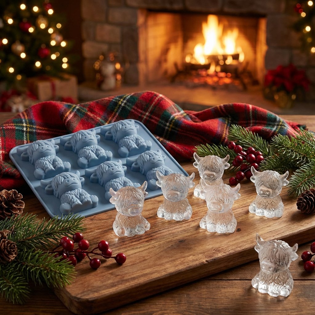 🐮 Mini Highland Cow Ice Cube Mold – Buy 2 Free Shipping