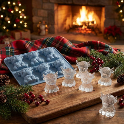 🐮 Mini Highland Cow Ice Cube Mold – Buy 2 Free Shipping