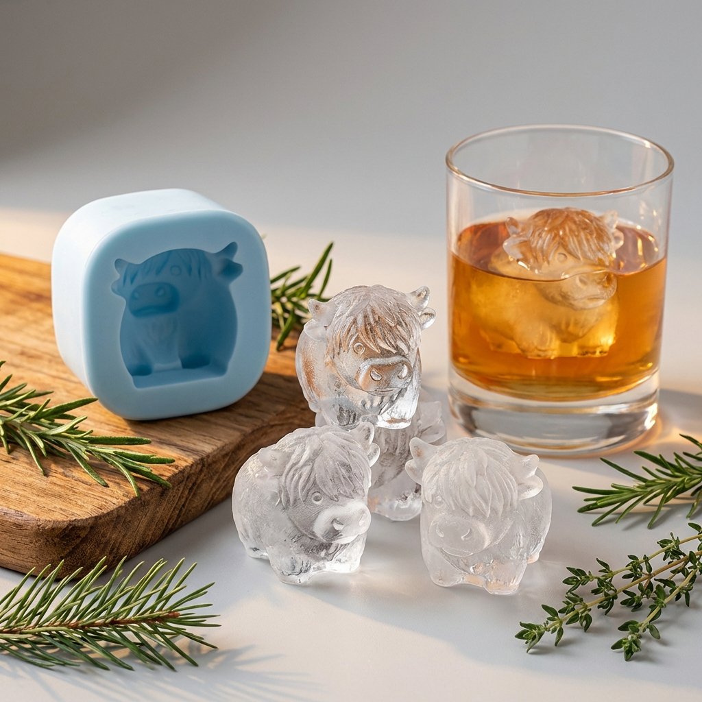 🐮 Mini Highland Cow Ice Cube Mold – Buy 2 Free Shipping