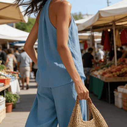 🎁Last Day Promotion 60% OFF🌴✨2026 Summer Boho 100%Linen Two-Piece Set