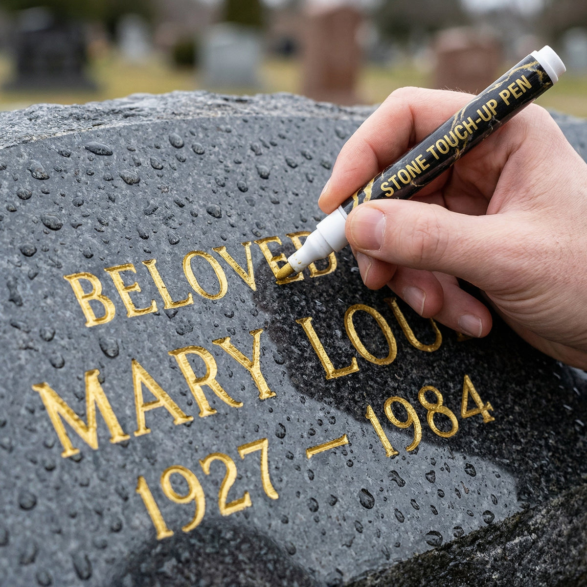 🖋️🖋️Golden Tombstone Marker Pen for Restoring Faded Grave Inscriptions