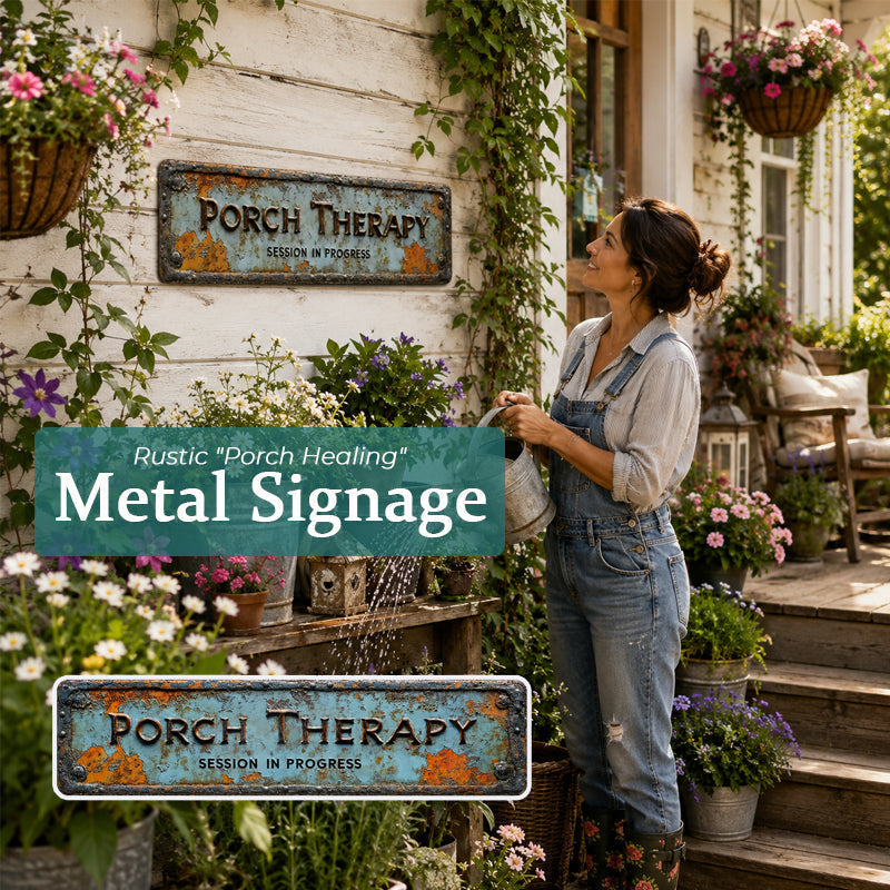 🏡🏡Summer Sale 50% OFF🔥Country-style "Porch Healing" Metal Sign