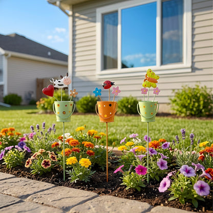 🔥Last Day 49% OFF-🌱Set of 3 Metal Flower Pot Garden Stakes