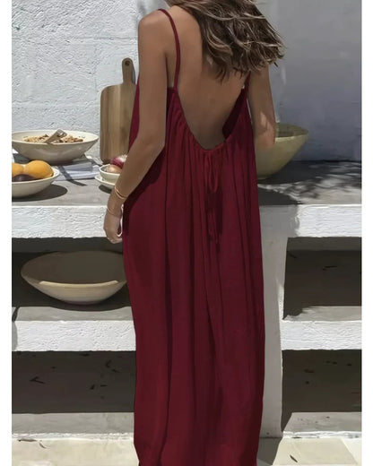 🎁Last Day Promotion 60% OFF👗Sexy Backless Easy Flow Maxi Dress-Radiate feminine charm!