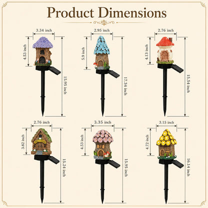 🍄🍄Solar Fairy-Tale Mushroom Cottage Garden Light