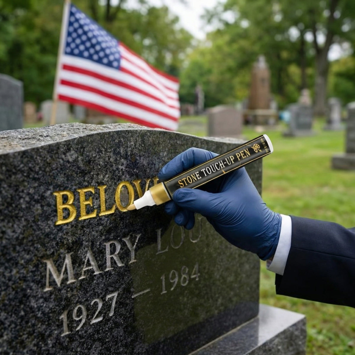 🖋️🖋️Golden Tombstone Marker Pen for Restoring Faded Grave Inscriptions