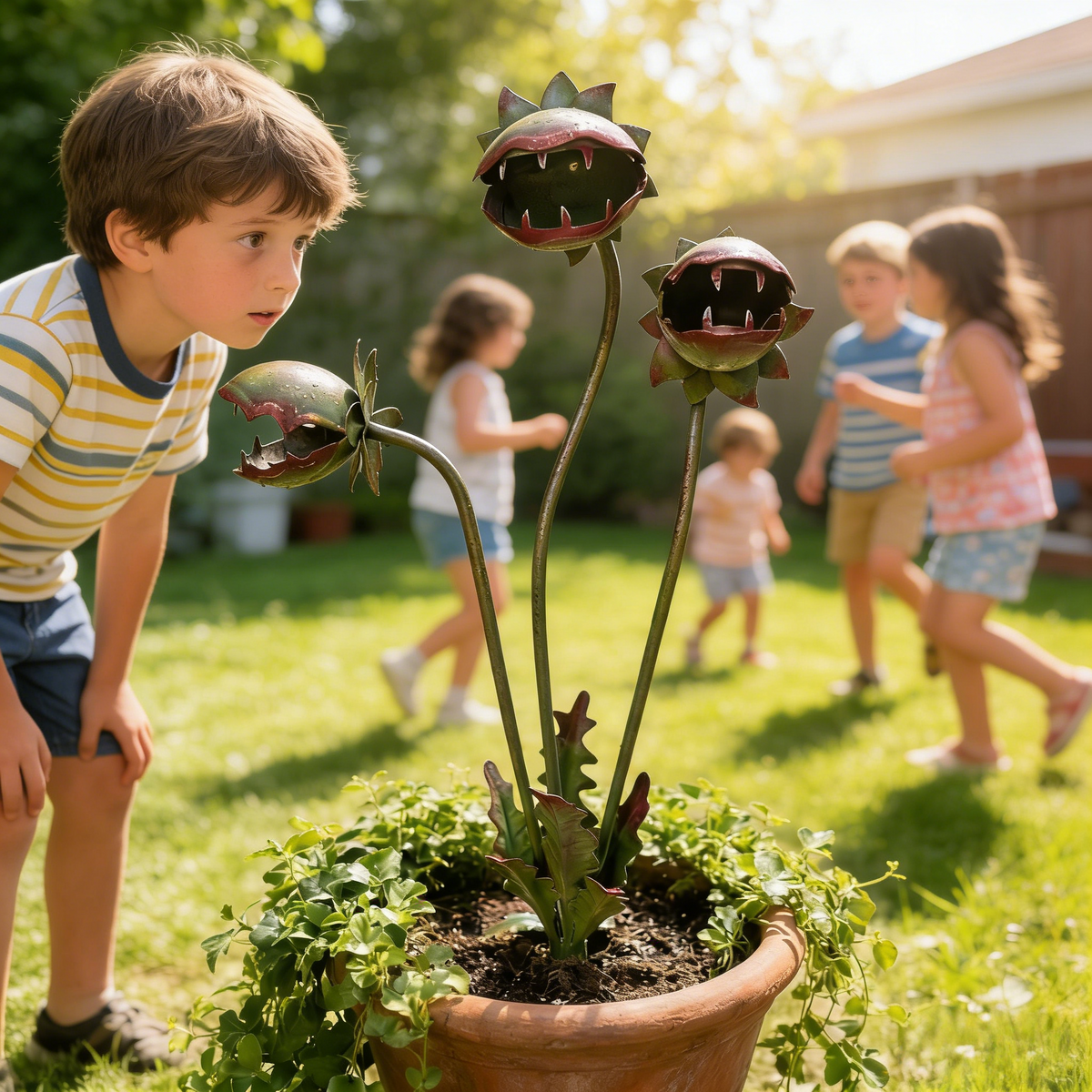 🪴🪴Whimsical Metal Carnivorous Plant Garden Stake
