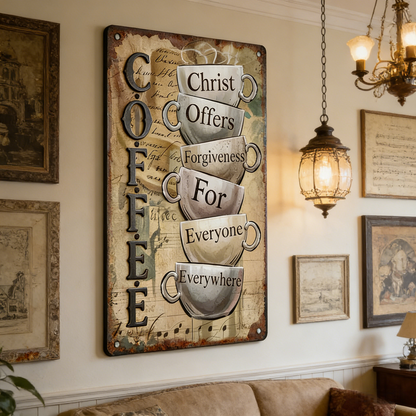 Christ Offers Forgiveness for Everyone Metal Sign