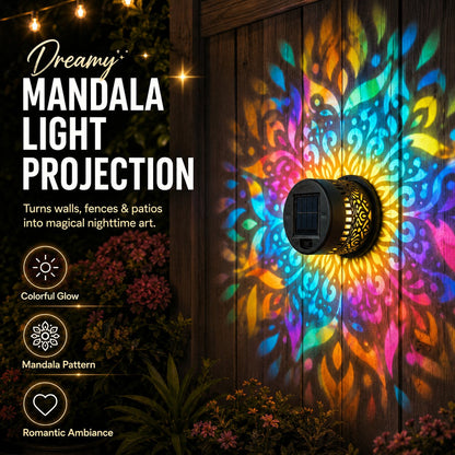 ✨🌈 Mandala Solar Wall Lamp – Magical Patio Night Ambience