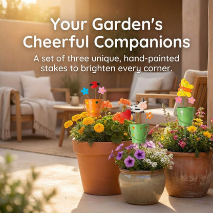 🔥Last Day 49% OFF-🌱Set of 3 Metal Flower Pot Garden Stakes