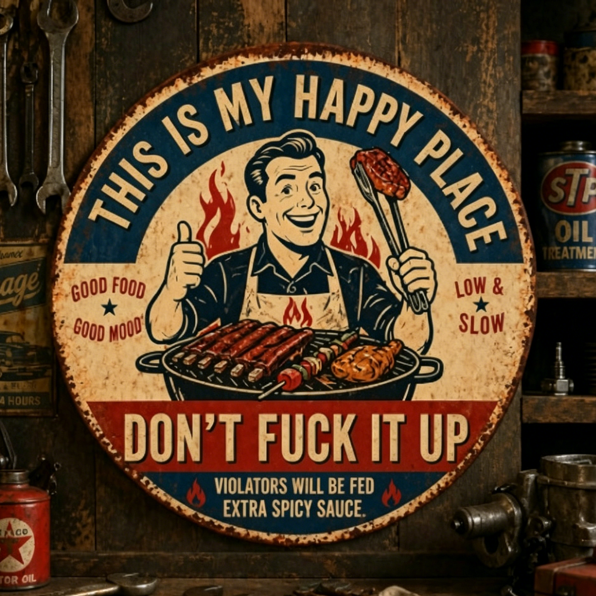 🌿"This Is My Happy Place" Garden Metal Sign
