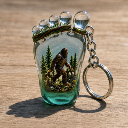 👣Bigfoot Forest Footprint Keychain