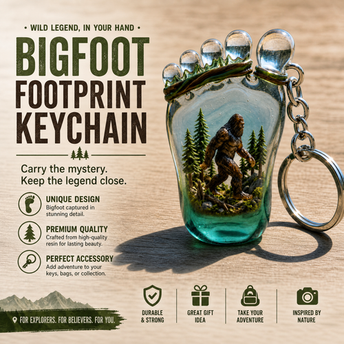 👣Bigfoot Forest Footprint Keychain