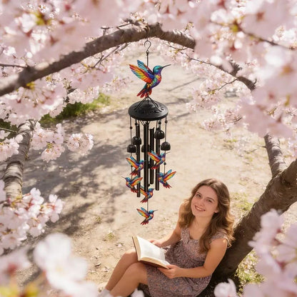 🔥🔥Juneteenth 49% OFF-🐦Vintage Colorful Hummingbird Wind Chime with Metal Tubes and Bells