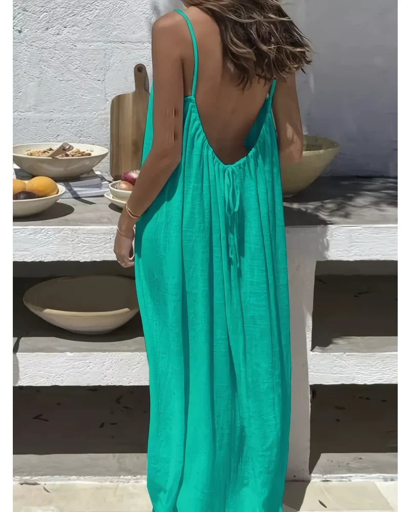 🎁Last Day Promotion 60% OFF👗Sexy Backless Easy Flow Maxi Dress-Radiate feminine charm!