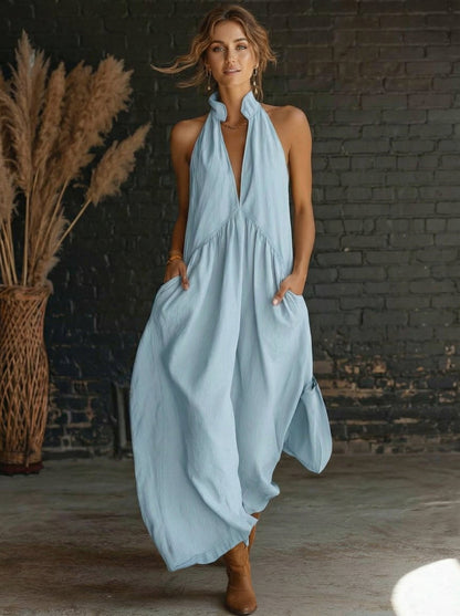 🎁Last Day Promotion 60% OFF🌴2026 Minimalist Halter Neck Maxi Dress