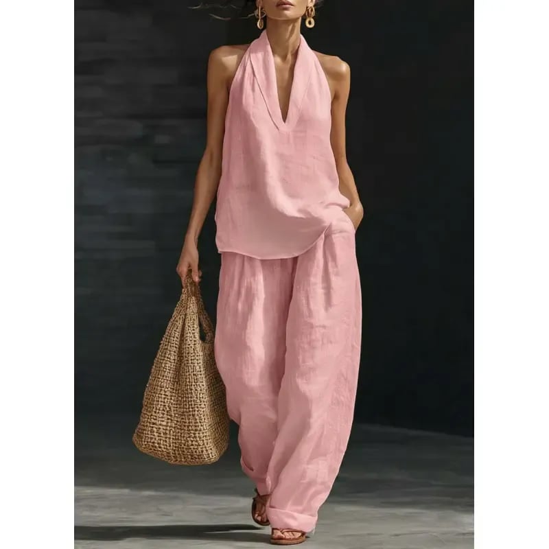 🎁Last Day Promotion 60% OFF🌴✨2026 Summer Boho 100%Linen Two-Piece Set