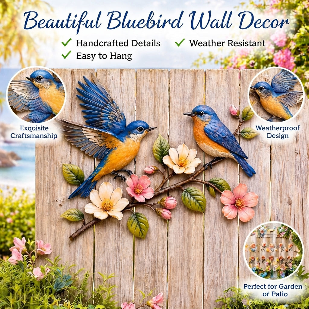 💐💐Last Day 50% OFF🔥 - Handcrafted  Metal Bluebird Wall Art