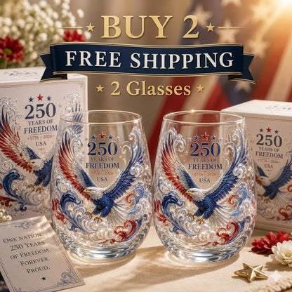 🦅Limited Edition 2026 USA 250 Years of Freedom Eagle Glass