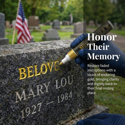 🖋️🖋️Golden Tombstone Marker Pen for Restoring Faded Grave Inscriptions