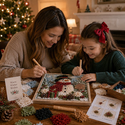 🔥🔥 LAST DAY 50% OFF – 🎄🧵 Premium 3D Christmas Fabric Poke Art Kit | No-Sew Holiday Craft with Pre-Punched Board, Fabric Squares & Display Stand 🎅✨