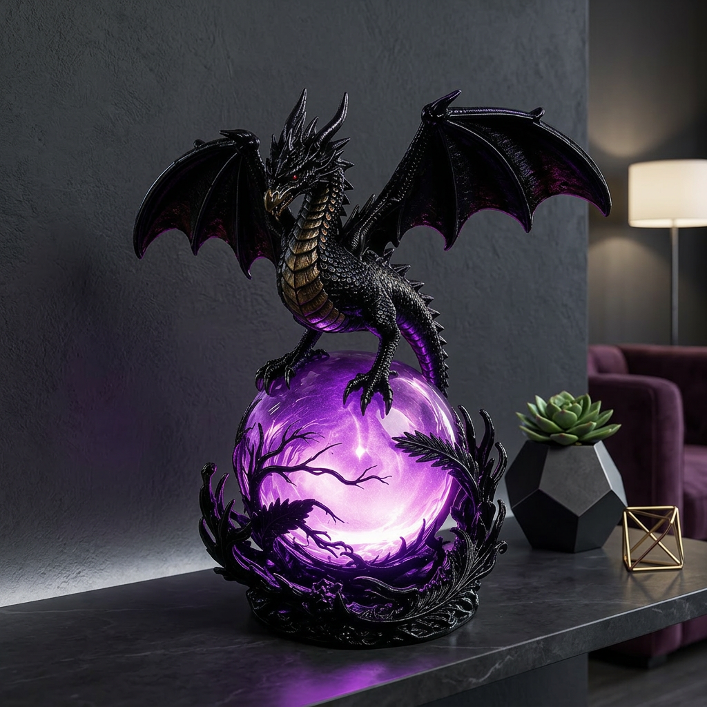 🔥 TODAY ONLY 70% OFF – Gothic Dragon Orb Lamp, Mystical Table Light