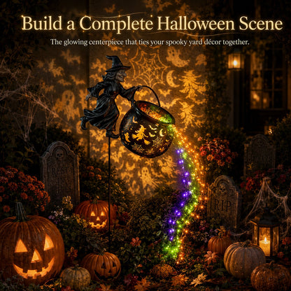 🧙‍♀️🧙‍♀️Halloween Witch Cauldron Garden Light