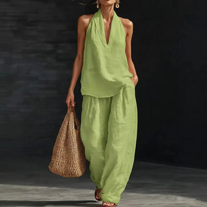 🎁Last Day Promotion 60% OFF🌴✨2026 Summer Boho 100%Linen Two-Piece Set