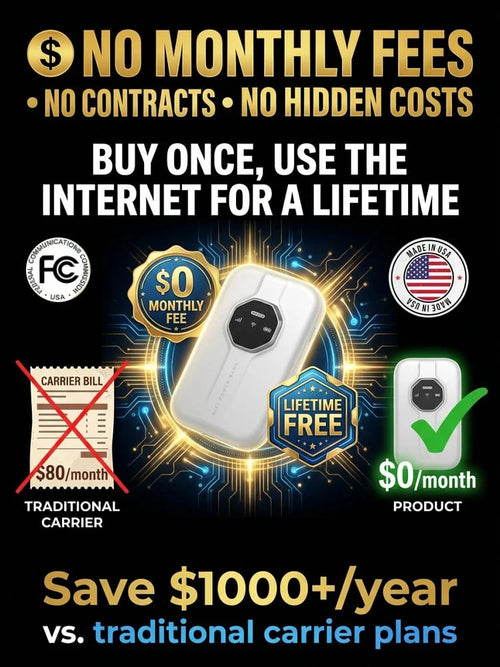 [Global Coverage, Free for Life] Boundless Portable Wi-Fi– 🛡️No Contract, No Hidden Costs