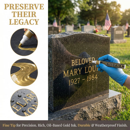 🖋️🖋️Golden Tombstone Marker Pen for Restoring Faded Grave Inscriptions