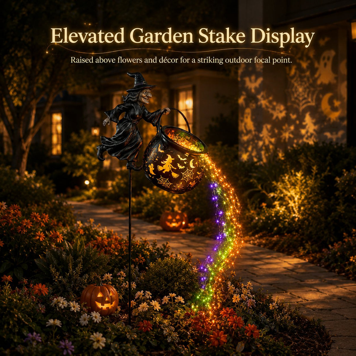 🧙‍♀️🧙‍♀️Halloween Witch Cauldron Garden Light