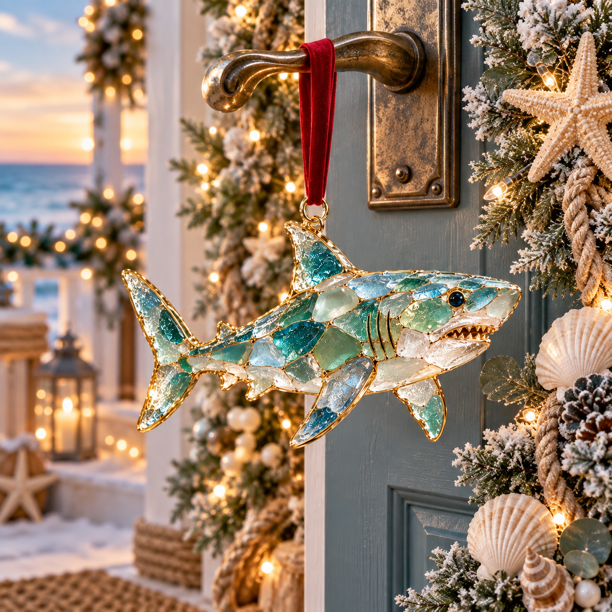 🎅 2026 Christmas Gift 50% Off--2026 Ocean Christmas Series Sea Glass Ornament Collection – Seahorse, Octopus, Jellyfish, Shark, Sea Turtle & Whale Coastal Holiday Keepsakes