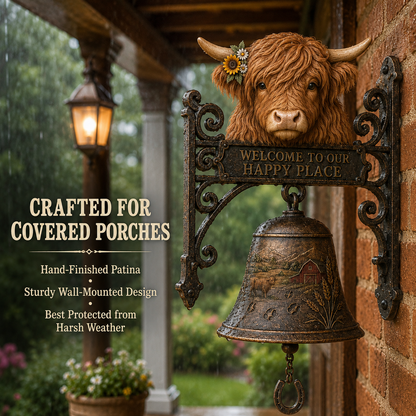 🎅 2026 Christmas Gift 50% Off--🐂Highland Cow Farmhouse Welcome Bell🔔