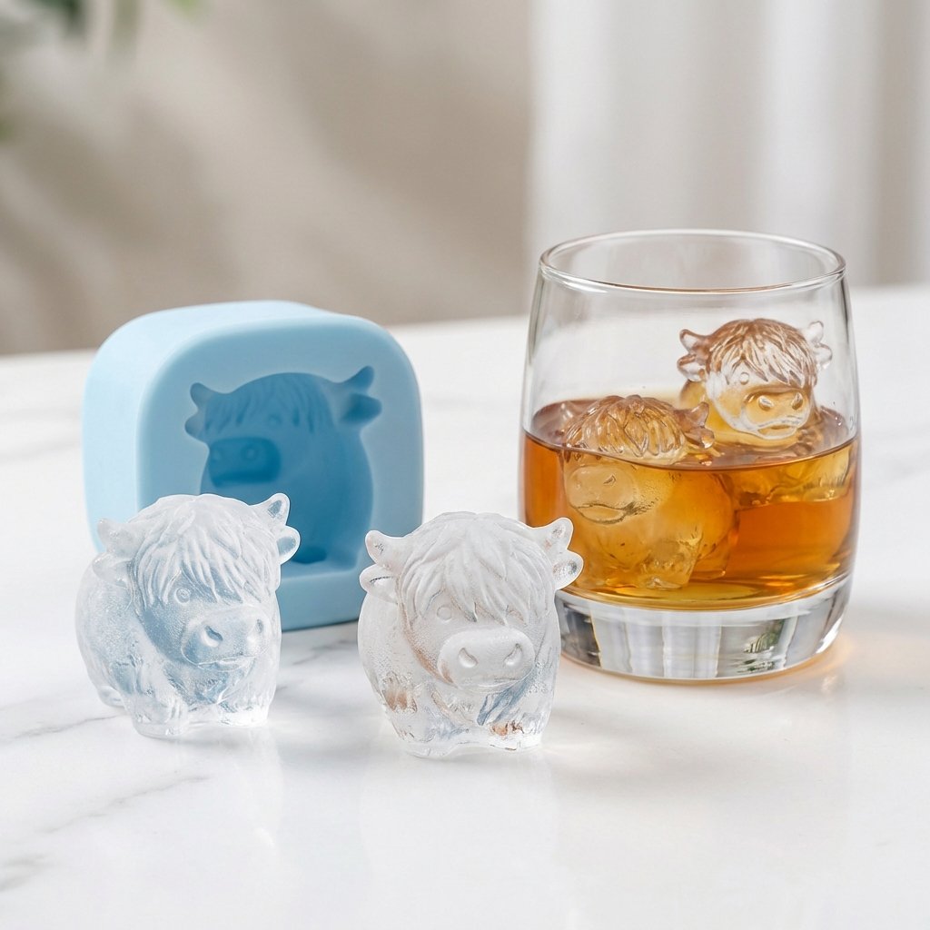 🐮 Mini Highland Cow Ice Cube Mold – Buy 2 Free Shipping
