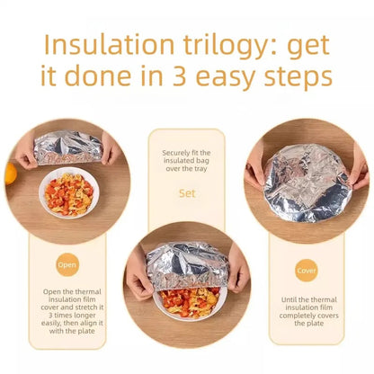 🍲🍲🔥 Home dining table & food container aluminum foil heat-retaining cover