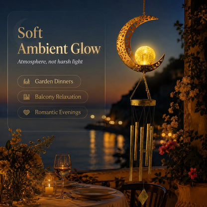 🌙✨ Moon Courtyard Solar Wind Chime