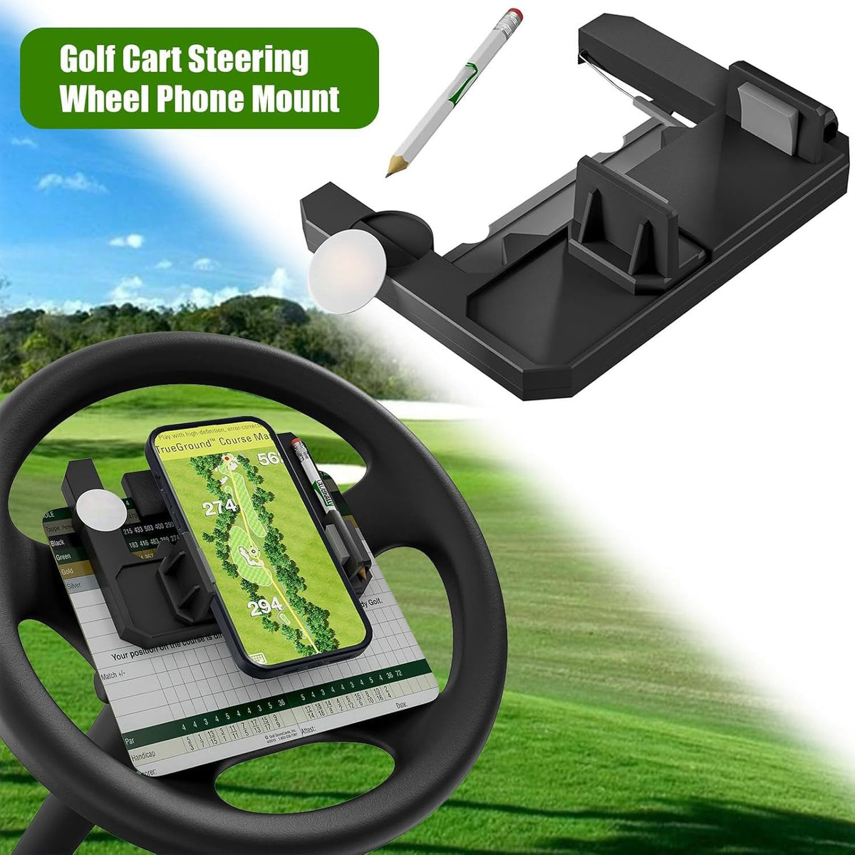 🌟⛳ - Golf cart steering wheel phone holder