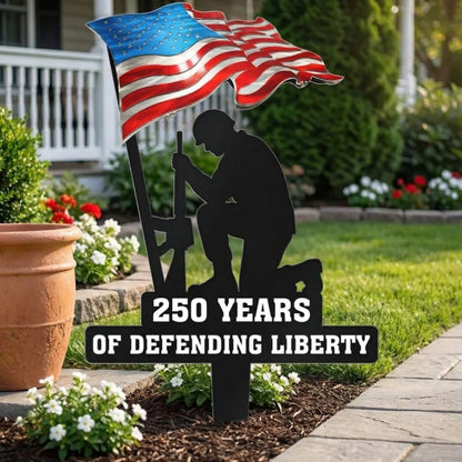 🪖🪖250 Years of Defending Liberty Metal Garden Stake