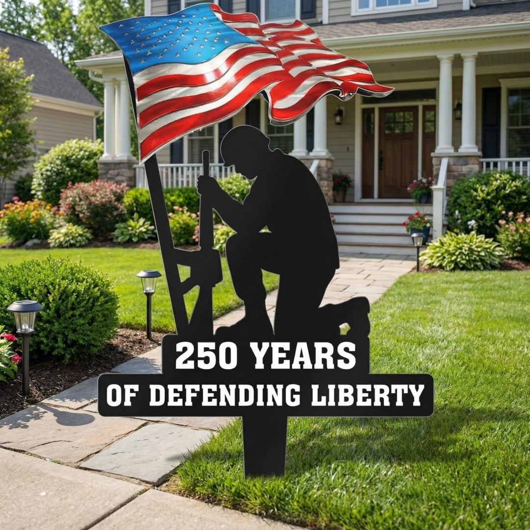 🪖250 Years of Defending Liberty Metal Garden Stake