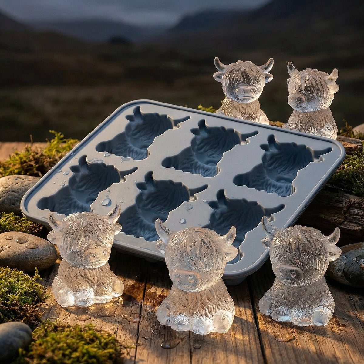 🐮 Mini Highland Cow Ice Cube Mold – Buy 2 Free Shipping