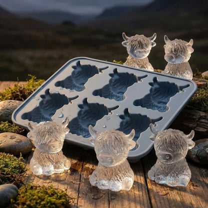 🐮 Mini Highland Cow Ice Cube Mold – Buy 2 Free Shipping