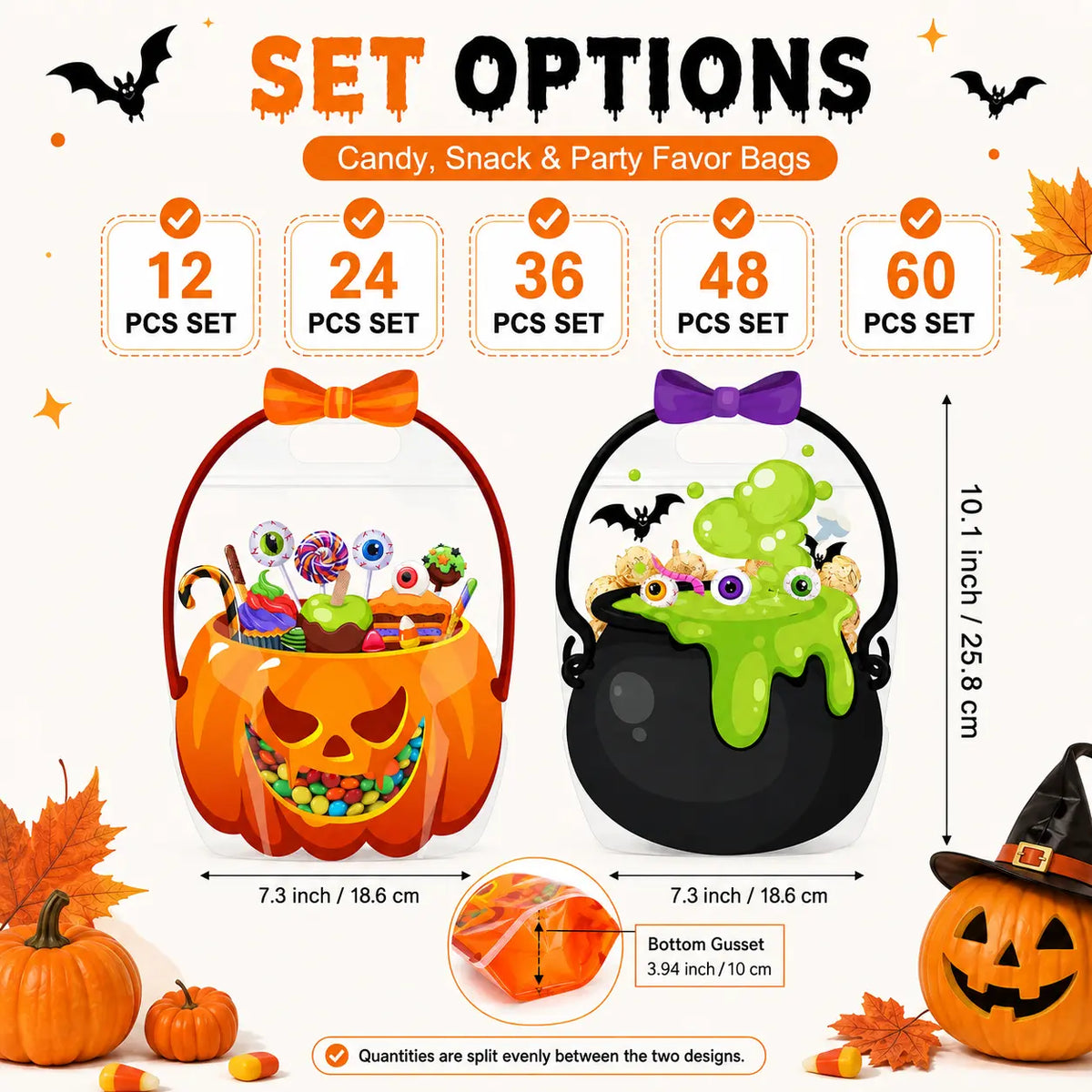 Halloween Goodie Bags for Kids - Trick or Treat Candy & Gift Bags